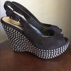 Rhinestone sling back heels